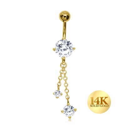 14K Gold Belly Piercing 14KY-SSCBP-36 (MOQ 10 pcs)